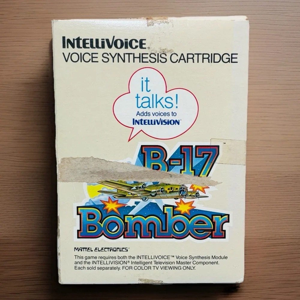 1982 B-17 Bomber Intellivision Intellivoice Video Game Box Manual Cartridge